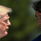 Foto d’arxiu de Donald Trump i Justin Trudeau.