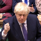 El primer ministro Boris Johnson durante el debate previo a la votación del acuerdo en Westminster.