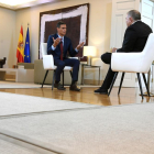 El presidente el Gobierno español en funciones, Pedro Sánchez, durante una entrevista con Antonio Ferreras, de la Sexta.
