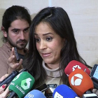 Imatge de Begoña Villacís, després de la roda de premsa d’ahir.