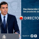 Declaració institucional del president del Govern espanyol, Pedro Sánchez, sobre l'evolució de la pandèmia