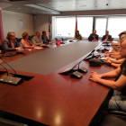 Imatge de la reunió de la direcció d’Iberia i dels treballadors.