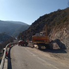 Imagen de unas obras que se están ejecutando en la N-260 entre El Pont de Suert y Xerallo. 