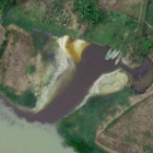 Vista aérea del río Citarum, en Indonesia, el más contaminado del mundo.
