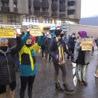 Imatge de la protesta dels hotelers a Vielha dilluns passat.