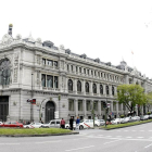 Imatge de la façana de l’edifici del Banc d’Espanya, a Madrid.
