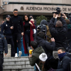 Cristiano Ronaldo y su pareja Georgina Rodrígez a la salida de la Audiencia Provincial de Madrid.