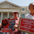 Foto d’arxiu d’una protesta a favor de l’eutanàsia a Madrid.