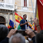 Rivera, durant la intervenció a la plaça Sant Jaume.