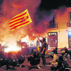 Imagen de unos de los enfrentamientos en Barcelona.