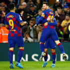 Messi celebra un gol durante un partido reciente.