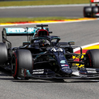 Lewis Hamilton durante la sesión de entrenamientos de ayer en Spa-Francorchamps.