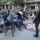 Un instant de l’acte central del Comú, amb el seu alcaldable, Sergi Talamonte, a primera fila.