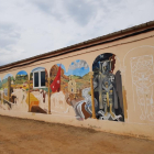 Imagen del mural, aún en elaboración, en la cooperativa de Palau de Noguera.