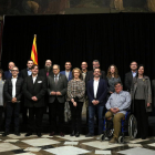 Representantes de las ‘Passions’ catalanas, ayer en el Palau de la Generalitat con el President Torra.