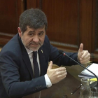 Jordi Sànchez durante su declaración en el Tribunal Supremo, ayer en Madrid.