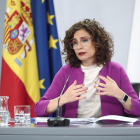  La ministra de Hacienda y portavoz del Gobierno, María Jesús Montero, tras el Consejo de Ministros.
