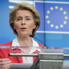 La jefa del Ejecutivo comunitario, Ursula van der Leyen, anunció las nuevas medidas económicas.