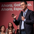 El president del Govern espanyol en funcions, Pedro Sánchez, en un acte aquest dimarts a Huelva.