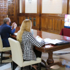 Reunió del subdelegat Crespín amb patronals de Lleida, ahir.