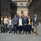 Representantes del Conselh y de la Generalitat, ayer en Barcelona.