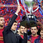 Una imatge emblemàtica, amb Tito Vilanova al capdavant del Barça.