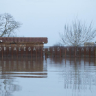 El yacimiento de Els Vilars de Arbeca, un ‘lago’ en enero de 2020 después de la tempestad Gloria.