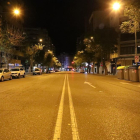 La avenida Alcalde Rovira Roure de Lleida el lunes por la noche.