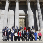 Diputats de la Comissió del Pacte de Toledo, ahir, a Madrid.