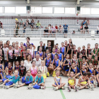 A la imatge, els patinadors que van aconseguir alguna medalla durant la competició celebrada al pavelló de la Bordeta.