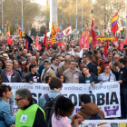 Un moment de la manifestació celebrada ahir a Barcelona.