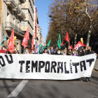 La manifestació a Lleida va anar de plaça del Treball a plaça la Pau.