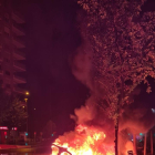 Imagen del fuego en Passeig de Ronda. 