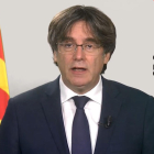 Captura d'imatge del vídeo de l'expresident Carles Puigdemont difós pel Consell per la República pel quart aniversari de l'1-O.
