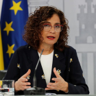 La ministra de Hacienda y portavoz del Gobierno, María Jesús Montero, tras el Consejo de Ministros.