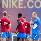 Ronald Koeman durante un entrenamiento de esta temporada.