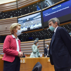 Los presidentes de la Comisión Europea y del Europarlamento, Ursula von der Leyen y David Sassoli.