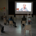 La proyección del vídeo sobre las fosas comunes de la Guerra halladas en la población.