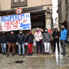 Imatge de la protesta d’ahir al carrer Canonges de la Seu d’Urgell.