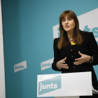 La candidata a la Generalitat de JxCat para el 14-F, Laura Borràs, ayer durante un acto.