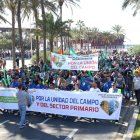Un millar de agricultores salieron ayer a la calle en Almería en defensa del sector primario.