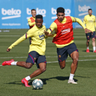 El Barça es va exercitar ahir per preparar el partit de diumenge amb el Madrid.