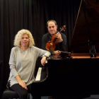 La pianista Oksana Shymanska i el violinista Alfons Pérez.