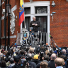 El fundador de WikiLeaks, Julian Assange, en la Embajada de Ecuador en Londres.