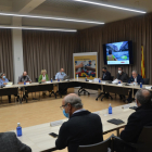 Un moment de la reunió de la Comissió de seguiment del congost de Mont-rebei, a la Diputació de Lleida.