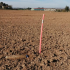 Imagen del artefacto que encontró ayer por la mañana un agricultor.