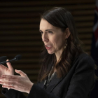 La primera ministra de Nueva Zelanda, Jacinda Ardern, en rueda de prensa.