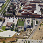 Vista aérea del parque de Bomberos de Lleida. 