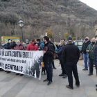 Protesta el pasado marzo en la Vall Fosca contra los cortes de luz y el acuerdo con Endesa.