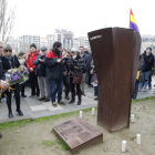 Vista del monumento a las víctimas del Holocausto en Lleida. 